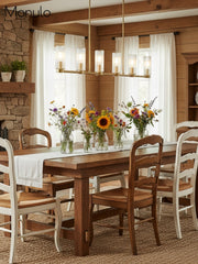 Rivora Linear Candle Chandelier - Brass And Glass Design For Dining